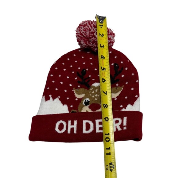 Christmas Beanie Hat “Oh Deer” Light Up Hat Unisex Adult - Picture 9 of 9